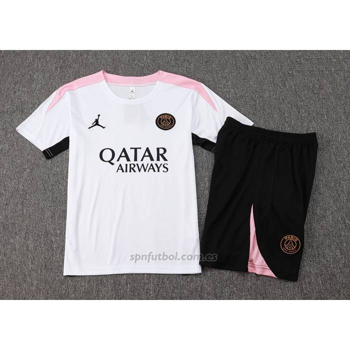 Chandal del Paris Saint-Germain Jordan Manga Corta 2024-2025 Blanco - Pantalon Corto